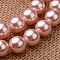 Polished Round Grade A Shell Pearl Bead Strands, Pink, 10mm, Hole: 1mm, about 37~39pcs/strand, 15.7 inch