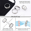 Unicraftale 12Pcs Stainless Steel Grooved Finger Ring Settings STAS-UN0038-94C-5