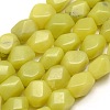 Natural Lemon Jade Polygon Beads Strands G-P063-85-1