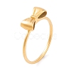 304 Stainless Steel Bowknot Finger Ring for Women RJEW-C086-01-G-1