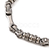 Tarnish Resistant 304 Stainless Steel Rondelle Byzantine Chain Bracelets BJEW-B078-92P-2