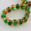 Spray Painted Transparent Glass Beads Strands X-DGLA-R023-8mm-04-2
