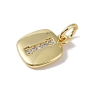 Rack Plating Brass Micro Pave CLear Cubic Zirconia Charms KK-E110-14G-I-2