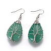 Natural Mixed Stone Dangle Earrings EJEW-F197-01P-2