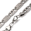 201 Stainless Steel Oval Mariner Link Chain Necklace NJEW-F222-37P-04-2