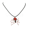 Braided Glass Seed Bead Spider Pendant Necklaces NJEW-MZ00036-04-1