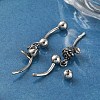 Rose 316 Surgical Stainless Steel Belly Button Rings/Earrings EJEW-G416-01AS-2