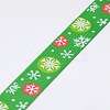 Christmas Snowflake Printed Grosgrain Ribbon for Christmas Gift Package SRIB-D010-9mm-01-2