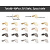  Jewelry 40Pcs 20 Style 304 Stainless Steel Stud Earring Findings STAS-PJ0001-23-16