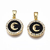 Brass Micro Pave Clear Cubic Zirconia Charms KK-T063-86-NF-2