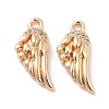 Brass Micro Pave Clear Cubic Zirconia Charms KK-G418-12G-1