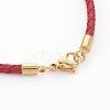 Braided Leather Cord Bracelet Making MAK-L018-04D-3