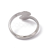 304 Stainless Steel Double Snake Open Cuff Ring for Women RJEW-C045-14P-3