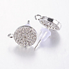 Brass Micro Pave Cubic Zirconia Stud Earring Findings ZIRC-E132-13A-P-2