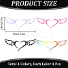 Gorgecraft 16 Sheets 4 Colors Heart with Wing PVC Waterproof Car Stickers DIY-GF0008-97-2
