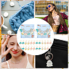 Alloy Enamel Cloud with Raindrop/Lightning Bolt Charm Locking Stitch Markers HJEW-PH01724-6