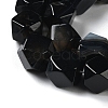 Natural Black Agate Star Cut Round Beads Strands G-M418-C14-01-4