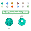 DICOSMETIC 1800Pcs 12 Colors Transparent Glass Beads Strands EGLA-DC0001-02-2