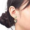 3 Pairs 3 Style Clear Cubic Zirconia Heart Dangle Stud Earrings EJEW-JE05082-3