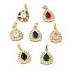 Brass Micro Pave Cubic Zirconia Pendants KK-R162-070G-1