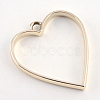 Rack Plating Alloy Heart Open Back Bezel Pendants X-PALLOY-S047-12E-FF-2