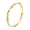 Brass Twist Rope Hinged Bangle with Cubic Zirconia for Women BJEW-K229-02G-3