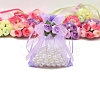 10Pcs Organza Gift Drawstring Bags with Rose PW-WGCF1DC-08-1