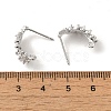 Brass Micro Pave Cubic Zirconia Ear Wire Findings KK-K371-08P-3