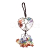 Wire Wrapped Chakra Chips Natural Gemstone Big Pendant Decorations HJEW-H057-01D-3