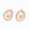 Brass Micro Pave Clear Cubic Zirconia Earring Findings KK-T062-214G-NF-1