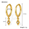 Clear Cubic Zirconia Rhombus Dangle Hoop Earrings FZ2650-1-2