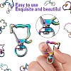 20Pcs 10 Styles Rainbow Color Vacuum Plated Alloy Keychain Clasps JX114A-3