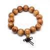 Peach Wood Stretch Bracelets BJEW-R059-15mm-05-2