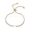 Brass Rhinestone Tennis Slider Bracelet Makings KK-E068-VD015-2-1