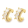 Brass Micro Pave Cubic Zirconia Cuff Earrings EJEW-C104-141G-1