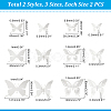 Unicraftale 12Pcs 6 Style Stainless Steel Butterfly Wall  Decoration Pendants STAS-UN0036-52P-6