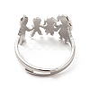 Non-Tarnish 201 Stainless Steel Family Adjustable Ring for Women RJEW-F131-03P-3