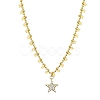Star Brass Micro Pave Cubic Zirconia Pendant Necklaces NJEW-PH01391-1