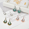 ANATTASOUL 4 Pairs 4 Colors Hollow Teardrop Alloy Dangle Earrings with Brass Pins for Women EJEW-AN0004-57-7