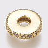Brass Micro Pave Cubic Zirconia Bead Spacers ZIRC-K074-11A-01G-2