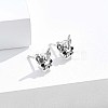 Anti-Tarnish Rhodium Plated 925 Sterling Silver Stud Earrings STER-BB72117-5