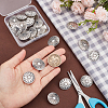 Unicraftale 24Pcs 2 Style Zinc Alloy Shank Buttons BUTT-UN0001-23-4