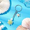 Tortoise Glass Seed Beads Pendant Keychain HJEW-MZ00105-03-2