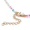 Round Transparent Inside Colours Glass Seed Beaded Necklaces NJEW-JN03362-03-3