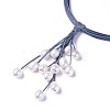 Waxed Cord Lariat Necklaces NJEW-L169-01C-2