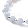 4Pcs 4 Style Natural & Synthetic Mixed Gemstone & 304 Stainless Steel Beaded Stretch Bracelets Set for Women BJEW-JB09116-4
