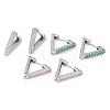 Rack Plating Triangle Brass Micro Pave Cubic Zirconia Hoop Earrings EJEW-Z059-14P-1