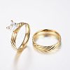 304 Stainless Steel Couple Rings RJEW-P057-06-6-1