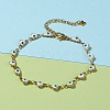 Heart Evil Eye 304 Stainless Steel Enamel Link Chains Bracelets & Necklaces Jewelry Sets SJEW-JS01153-11