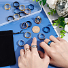 Unicraftale 20Pcs 5 Style 201 Stainless Steel Grooved Finger Ring Settings STAS-UN0040-17-2